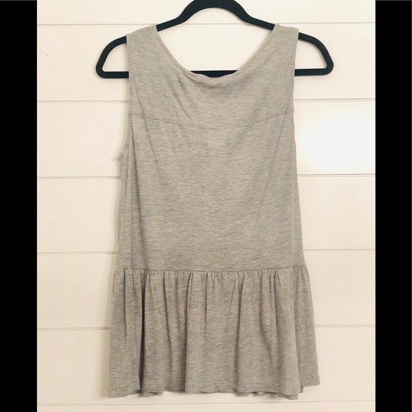NEW Gray Tank with Ruffle Peplum - Picture 2 of 3